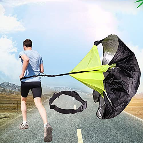 Resistance Parachute Sprint Parachutes, Running Speed Training Resistance Parachute with Adjustable Belt, for Fitness Explosive Power Training(Color:Black)