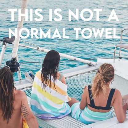 Dock & Bay Beach Towel - Quick Dry, Sand Free - Compact, Lightweight - 100% Recycled - Includes Bag - Summer - Unicorn Waves - Large (160x90cm, 63x35)