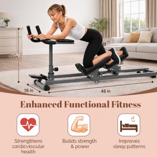 Happlee Crawling Machine for Adults Core Twist Trainer and Back Workouts with Counter 5 Height Settings 3 Angle Settings Home Gym Equipment