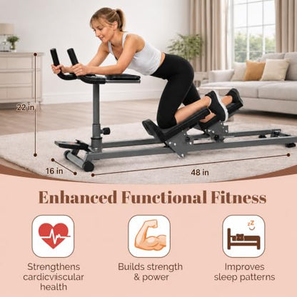 Happlee Crawling Machine for Adults Core Twist Trainer and Back Workouts with Counter 5 Height Settings 3 Angle Settings Home Gym Equipment