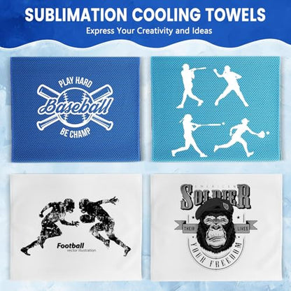 150 Pack Cooling Towels Bulk 40 x 12 Inch Large Chilly Breathable Sweat Sports Cold Towels Sublimation Microfiber Ice Neck Rag for Hot Weather Workout Gym Team Gift (Dark Blue,Light Blue,White) - color: Dark Blue,light Blue,white