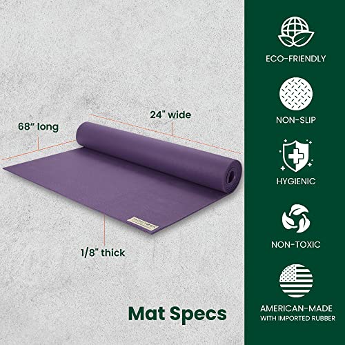 JadeYoga Travel Yoga Mat - Packable, Lightweight, and Portable Yoga Mat - Non-Slip Natural Rubber Mat for Women & Men - Great for Yoga, Home, Gym, Pilates, Fitness, and Stretching