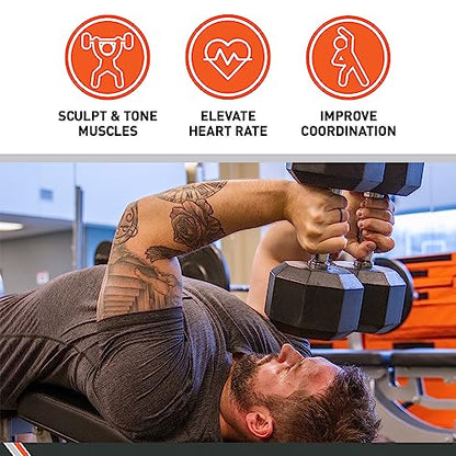 Body Sport Rubber Encased Hex Dumbbell Weight, Pair – Dumbbells for Exercises – Strength Training Equipment – Home Gym Accessories – Weight Training