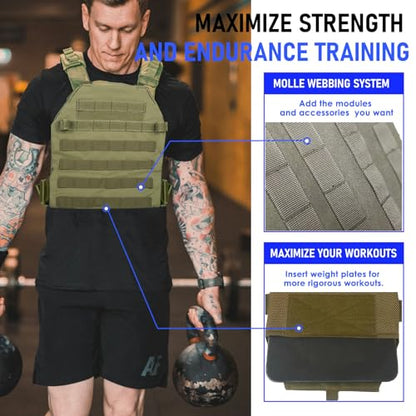Weighted Vest for Men and Women Weight Vests Adjustable Strength and Endurance Training Fitness Tactical Running