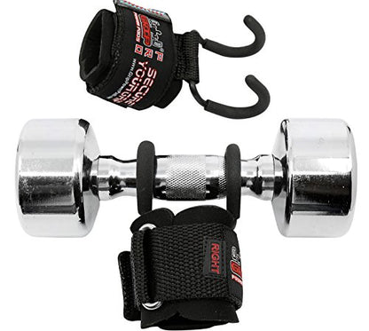 Weight Lifting Rod Hooks Heavy Duty Wrist Wraps Power Weight Lifting Training Gym Grips Straps Set of 2 - color: BLACK, size: WOMEN-Wrist Size Small/Medium