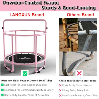 60" 6-in-1 Kids Trampoline, 5ft Mini Toddler Trampoline for Girls Boys - color: Pink&Purple 6-in-1
