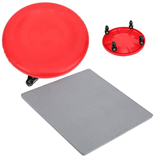 KANASI Abdominal Exercise Wheel, 4 wheel slide disc with soft PVC rollers for core strength training at home or gym for fitness enthusiasts