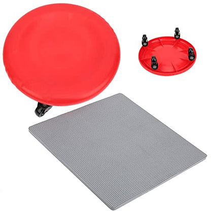KANASI Abdominal Exercise Wheel, 4 wheel slide disc with soft PVC rollers for core strength training at home or gym for fitness enthusiasts