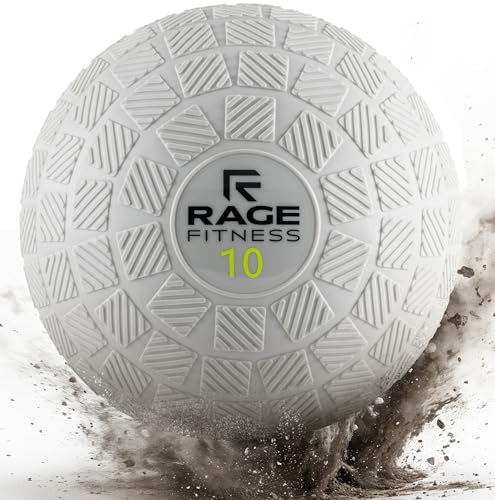 Rage Fitness Slam Ball,10, 15, 20lb Medicine Balls, Tread Texture For Firm Grip, Full Body Workout Dynamic Weighted Balls for Exercise, Smash Balls for Strength, Conditioning, Cardio and Core Workouts - size: 10 LB