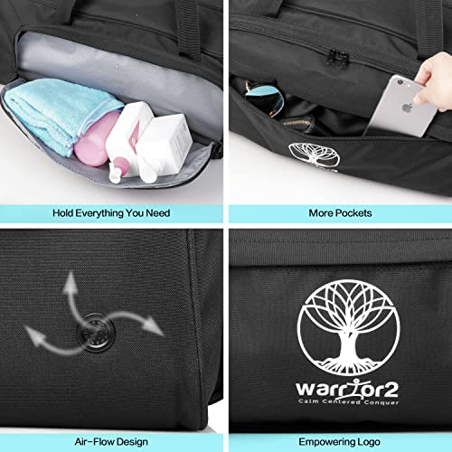Yoga Mat Bag Carrier with 8-Pocket & Wet Pocket, Air Vent | Large Yoga Mat Holder Fits Thick Mats & Blocks | Gym Duffle Bag for Women & Men