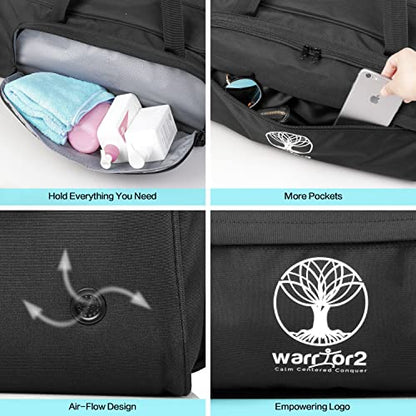 Yoga Mat Bag Carrier with 8-Pocket & Wet Pocket, Air Vent | Large Yoga Mat Holder Fits Thick Mats & Blocks | Gym Duffle Bag for Women & Men