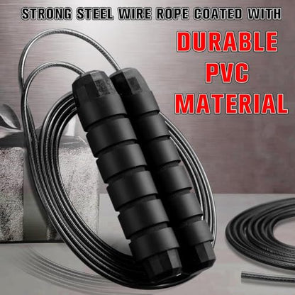 Junkin Jump Ropes bulk for Fitness with Ball Bearings - color: Black
