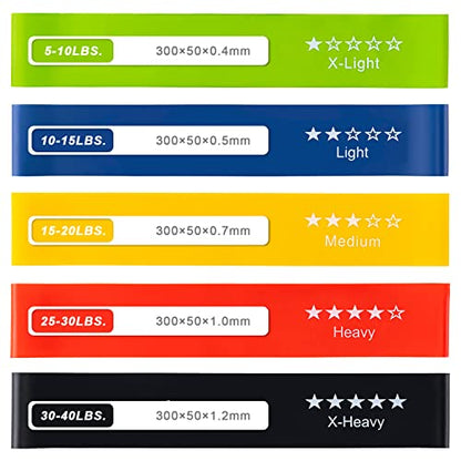 Resistance Bands for Working Out,Exercise Bands with 5 Resistance Levels - color: Multicolor