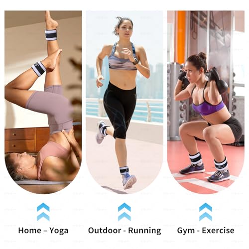 ELEAMY Ankle Weights for Women & Men - 0.5/1/2/3lb*2 Pairs - color: Black-Light Purple, size: 3.0 Lbs Each (6.0 Lbs Pair)