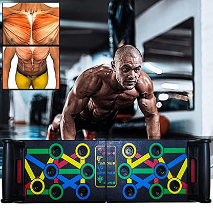 Upgraded Push Up Board:,Portable Home Gym, Strength Training Equipment, Push Up Handles for Perfect Pushups, Home Fitness for Men and Women14 in 1 Push-Up Rack Board Training Sport Workout Fitness Gy