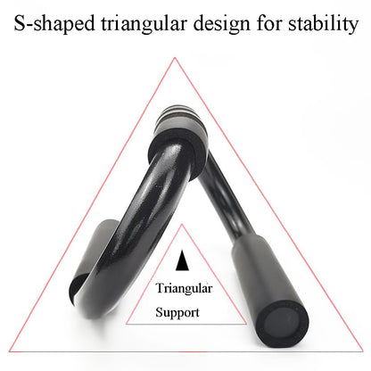 1 Pair S-Shaped Push Up Bars Non-Slip Push Up Stands Sweat Absorbent Foam Handles Floor Strength Training Equipment for Men Women Home Gym