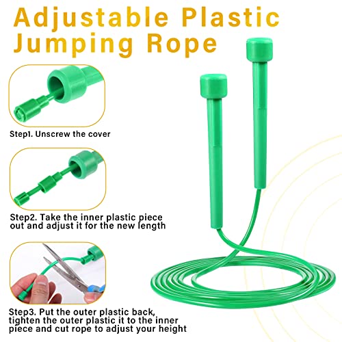 32 Pcs PVC Jump Ropes for Fitness 9.2 ft Adjustable Skipping Rope Versatile Unbreakable Rope with Plastic Handle for Women Men Endurance Training Cardio Exercise Workout