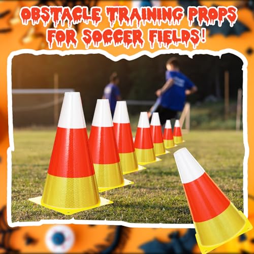 Candy Corn Ring Toss Game Plastic Cones 9 Inch Training Traffic Cones Sport Training Agility Field Marker for Youth Soccer Skating Practice