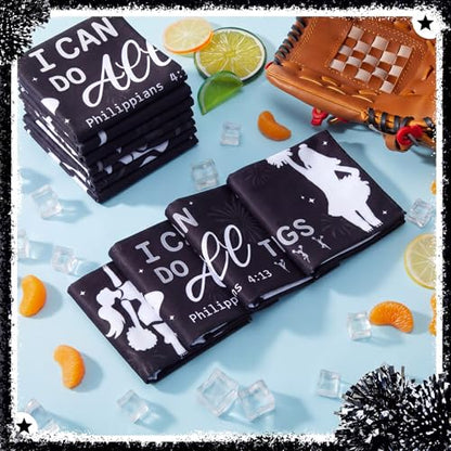 12 Pcs Cheerleader Cooling Towels Cheer Gifts Bulk for Neck 40" x 12" Breathable Chilly Microfiber Quick Dry Ice Towel Team Gifts for Sport Yoga Coach Gym Party Favor(Black)