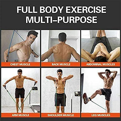Resistance Bands Set, Stackable Up to 100lb, Indoor Outdoor Workout Bands with Door Anchor Amp; Handles for Fitness,Strength, Yoga, Home Gym