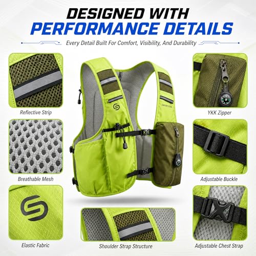 Cooling Hydration Vest with 2L BPA-Free Water Bladder, Running Vest with 3 Removable Cooling Packs, Lightweight Outdoor Hydration Pack for Hot Weather, Hiking, Cycling, Training - color: Green