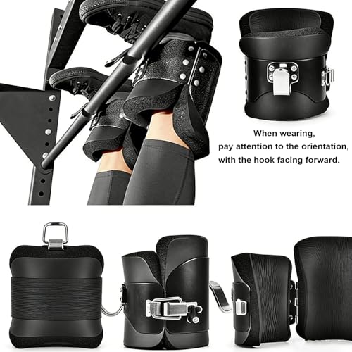 Anti Gravity Inversion Hang Up Boots - Heavy Duty Ankle Holders for Pull Up Bar, Black Padded Foam Fitness Equipment with Locking Buckles, Bearing Capacity 150KG, Includes 2m Safety Rope