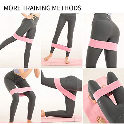 Resistance Bands Exercise Bands for Legs Butt Glute Training Fit Loop Cotton Latex Head Band for Men and Women - Set of 4