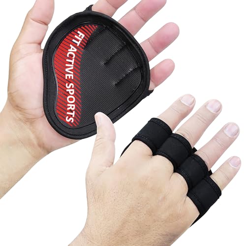 Workout Gloves for Gym - Durable Gym Grips, & Grip Pads - Rubber Padding to Avoid Calluses - Suits Men & Women - color: Red, size: Large/Extra Large