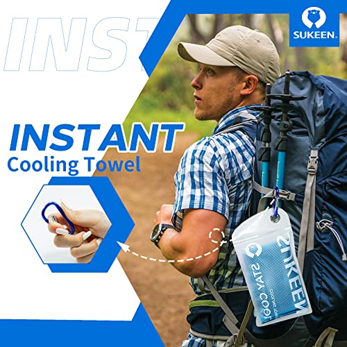 Sukeen 4 Pack Cooling Towels (40"x 12"), Cooling Neck Wraps, Soft Ice Towel - color: Blue/Grey/Royal Blue/Black