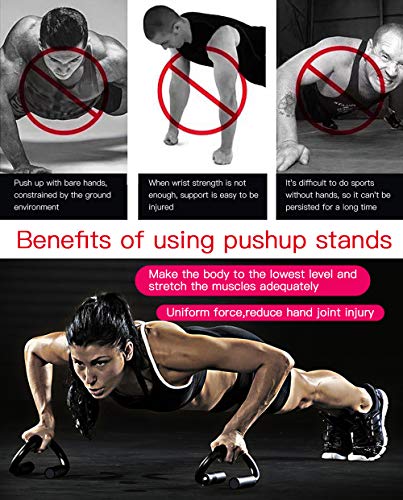 Push Up Bars - Strong Steel Pushup Stands with Comfortable Foam Grip and Non-Slip Bars for Muscles Chest Women Men