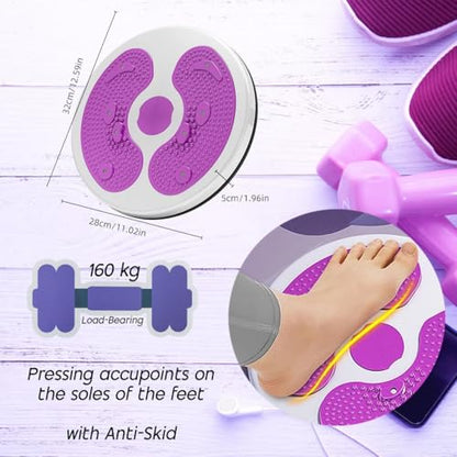 Twist Exercise Board for Core & Abs – 11" Balance Twister Disc with 360° Rotation, Non-Slip Massage Foot Pads, Improves Balance, Flexibility & Posture (Purple)