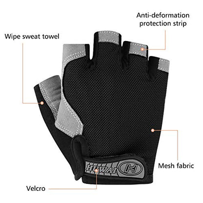 Accmor Cycling Gloves for Men Women, Bike Gloves Half Finger Road Bike MTB Gloves, Anti-Slip Shock-Absorbing Glove for Fitness Cycling Outdoor Sports