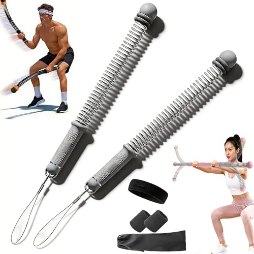 2026 Upgraded Adjustable Ropeless Battle Ropes, Portable Cordless Battle Ropes for Home Gym, Workout Rope for HIIT, Cardio, Strength Conditioning & Core Workouts, Full-Body Burn in 60 Second - color: Gray