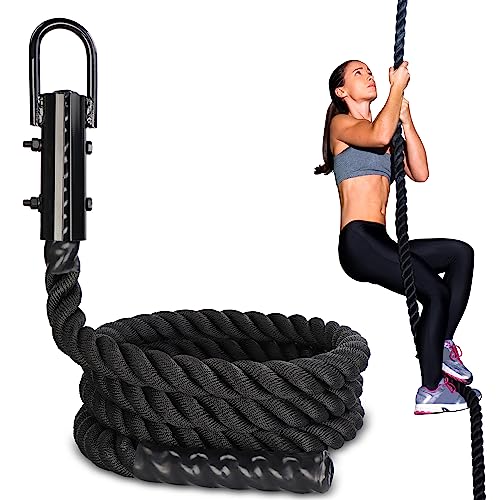 Get Out! Workout Fitness Training Climbing Rope in Black – Battle Rope for Kids & Adults Outdoor & Indoor Gym Exercise - style: 10ft