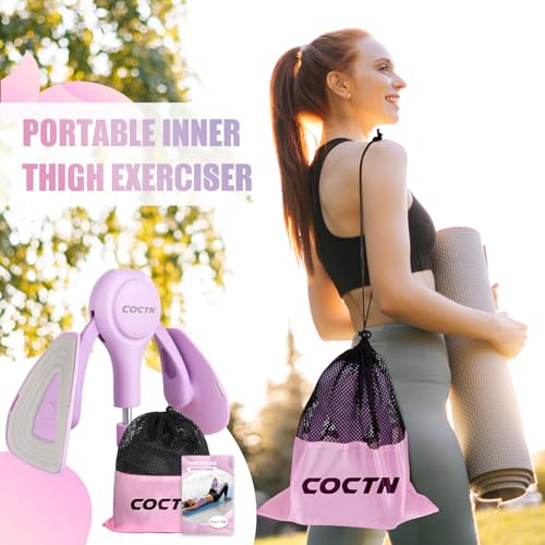 Thigh Trainer for Women, 15-70LB Adjustable Resistance Inner Thigh Exerciser for Pelvic Floor Muscle Repair, Thigh Workout Kegel Exercise Equipment for Shaping, Yoga & Weight Loss at Home Gym