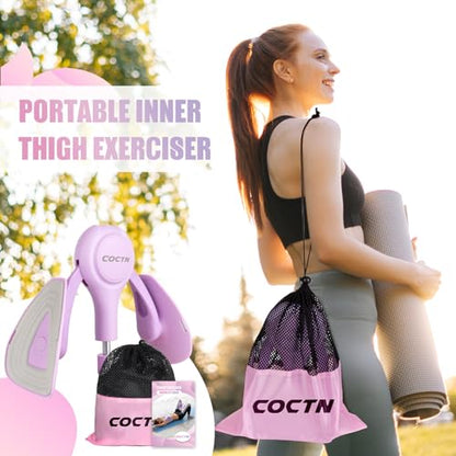 Thigh Trainer for Women, 15-70LB Adjustable Resistance Inner Thigh Exerciser for Pelvic Floor Muscle Repair, Thigh Workout Kegel Exercise Equipment for Shaping, Yoga & Weight Loss at Home Gym