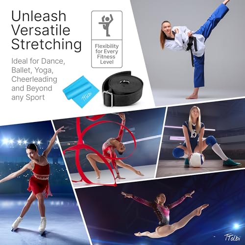 Leg Stretcher Strap with Door Anchor and Resistance Band, Splits Trainer - color: Classic Black