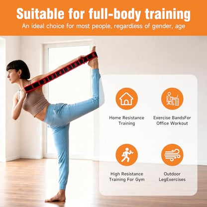 3PCS Numbered Stretch Resistance Band, 8.10.12-Loop Elastic Training Bands for Stretching, Yoga, Multi-Loop Fitness Band for Flexibility & Strength Training