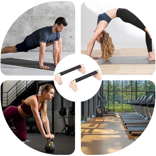 Push Up Bar - Solid Wood 30cm | 2 PCS Solid Beech Wooden Parallettes | 2X Workout Equipment, Home Gym Accessories With Wöoden Grips For Strength Training, Calisthenics
