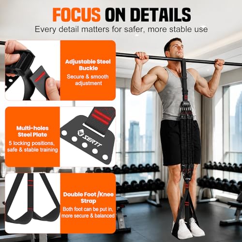 Adjustable Pull Up Assistance Band, Heavy Duty Assisted Pull Up Bands Support 375lbs, Upgrade Pull Up Bar Resistance Band for Assist Pullup Home Gym Strength Training
