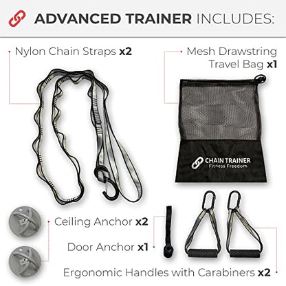 Portable Home Gym Multi-functional Basic Fitness Freedom Workout Equipment Comes in Basic, Intermediate, Advanced or Deluxe Sizes and Comes in Black or Silver