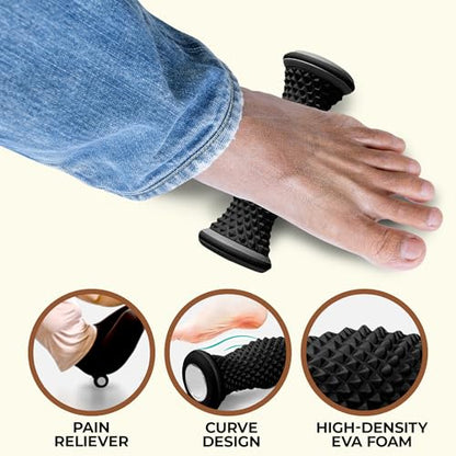 Foot Massager Roller - Portable Arch & Plantar Fasciitis Relief Tool - Deep Tissue Muscle Massage Roller for Feet,Carf, Heel Pain