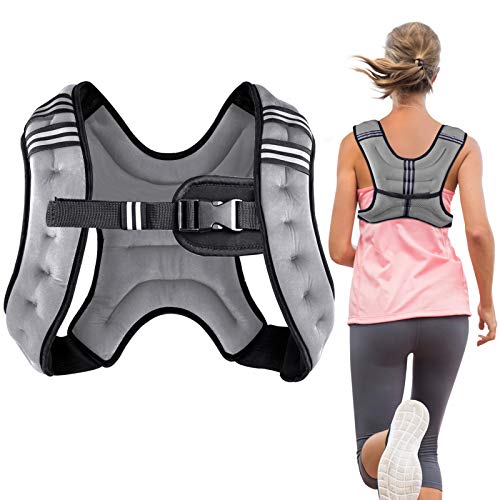 Henkelion Weighted Vest Weight Vest for Men Women Kids Weights Included, Body Weight Vests Adjustable for Running, Training Workout, Jogging, Walking - color: Grey, size: 8 lbs