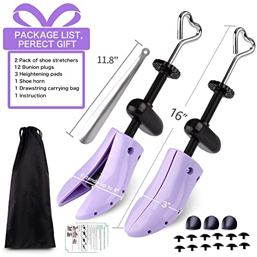 Shoe Stretcher, Plastic Pair of 4-way Adjustable Shoe Expander Shoe Tree Widener for Wide Feet Bunions