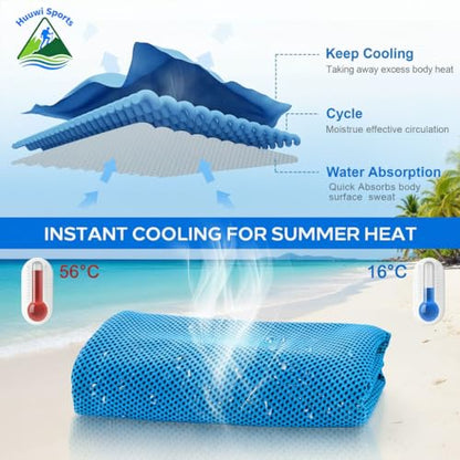 Cooling Towel 4 Pack, 40"x12" Ice Towel for Instant Relief, Microfiber Chilly Towel for Sports, Gym, Running, Yoga, Golf, Camping, Fitness (Mix A) - color: Mix a