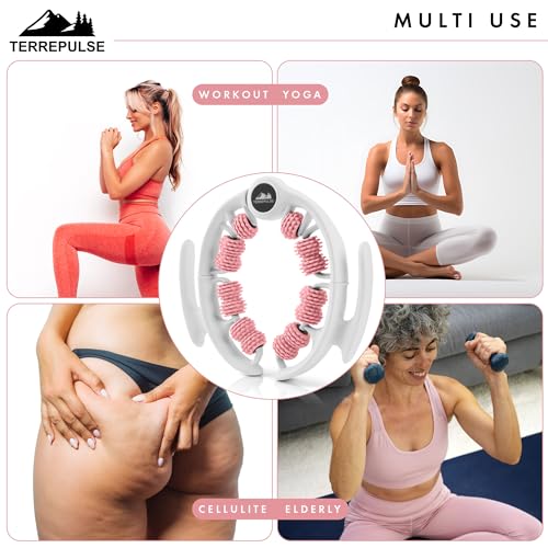 Anti Cellulite Roller & Lymphatic Drainage Massager | Deep Tissue Fascia Blaster & Muscle Roller | Tool for Sore Arms, Legs, Shoulders, Stomach & Buttocks (Pink)