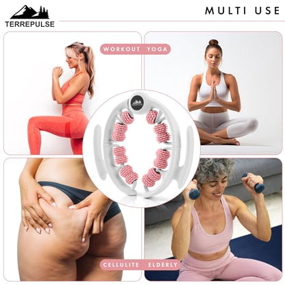 Anti Cellulite Roller & Lymphatic Drainage Massager | Deep Tissue Fascia Blaster & Muscle Roller | Tool for Sore Arms, Legs, Shoulders, Stomach & Buttocks (Pink)