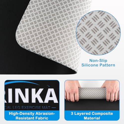 Non-Slip Workout Mat for Under Desk Elliptical Machine, Mats for Exercise Equipment, Suitable for Electric Seated Foot Pedal Exerciser, Enhanced Stability & Floor Protection