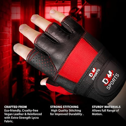 Weight Lifting Gym Workout Gloves with Wrist Wrap Support for Men & Women, Full Palm Protection Exercise Gloves for Weightlifting, Training, Fitness, Hanging, Pull ups