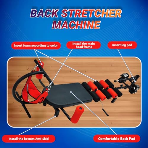 Lumbar Decompression Table with Cervical Traction by Lumbar Bench Pro|Realign Vertebrae & Alleviate Lumbar Strain |Full Body Stretching Neck, Back, Knee, and Hip| Relieve Pain- Max User Height 6' Feet
